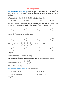 Toán lớp 4 trang 124, 125 Luyện tập chung phần 3