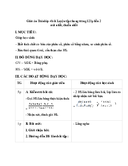 Giáo án Luyện tập chung trang 123 phần 2 (2023) mới nhất -  Toán lớp 4