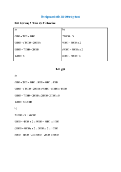 Tính nhẩm: 6000 + 2000 – 4000; 90000 – (70000 – 20000); 90000 – 70000 – 20000