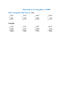 Tính: 5341 + 1488