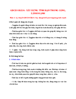 Lý thuyết GDCD 8 Bài 6 (mới 2023 + 10 câu trắc nghiệm): Xây dựng tình bạn trong sáng, lành mạnh