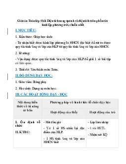 Giáo án Diện tích xung quanh và diện tích toàn phần của hình lập phương (2024) mới nhất - Toán lớp 5