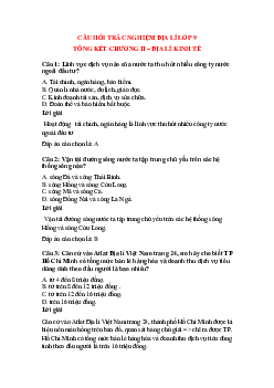 40 câu Trắc nghiệm Địa lí 9 Địa lí kinh tế có đáp án 2023