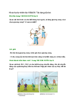 Giải SGK Khoa học tự nhiên 6 Bài 36 (Chân trời sáng tạo): Tác dụng của lực