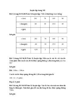 Toán lớp 5 trang 143 Luyện tập trang 143