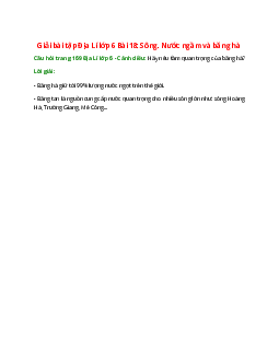 Hãy nêu tầm quan trọng của băng hà