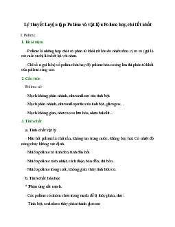 Lý thuyết Luyện tập: Polime và vật liệu polime (mới 2023 + 15 câu trắc nghiệm) hay, chi tiết