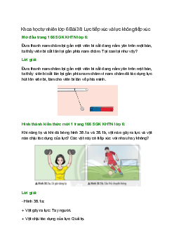 Giải SGK Khoa học tự nhiên 6 Bài 38 (Chân trời sáng tạo): Lực tiếp xúc và lực không tiếp xúc