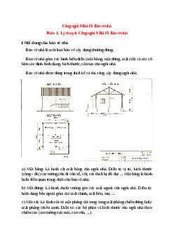 Lý thuyết Công nghệ 8 Bài 15 (mới 2023 + 10 câu trắc nghiệm): Bản vẽ nhà