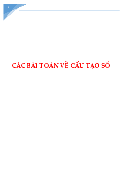 Các bài toán về cấu tạo số chọn lọc