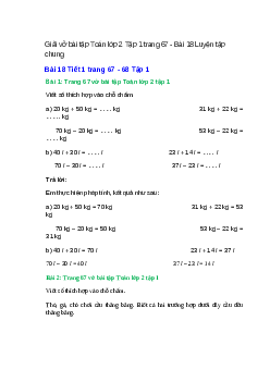 Vở bài tập Toán lớp 2 Tập 1 trang 67, 68 Bài 18: Luyện tập chung | Kết nối tri thức