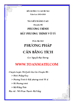 Phương pháp cân bằng tích giải PT – BPT vô tỉ