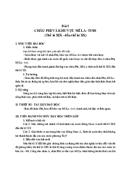 Giáo án Lịch sử 11 Bài 5 Châu Phi và khu vực Mĩ latinh mới nhất