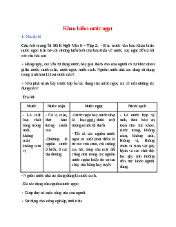 Soạn bài Khan hiếm nước ngọt – ngắn nhất Cánh diều