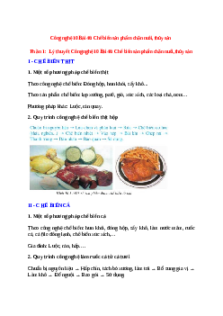 Công nghệ 10 Bài 46 (Lý thuyết và trắc nghiệm): Chế biến sản phẩm chăn nuôi, thủy sản