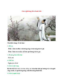 Cảm nghĩ trong đêm thanh tĩnh – Ngữ văn lớp 7