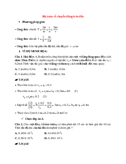Phương pháp giải và bài tập về Bài toán về chuyển động tròn đều có đáp án