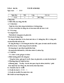 Giáo án Sinh học 8 Bài 58: Tuyến sinh dục mới nhất