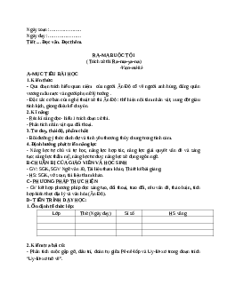 Giáo án Ngữ văn 10, tập 1, bài Ra-ma buộc tội mới nhất