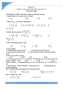 Bộ đề thi học kì 2 môn toán lớp 6