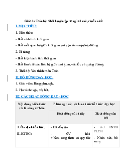 Giáo án Luyện tập trang 143 (2024) mới nhất - Toán lớp 5