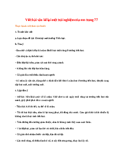 Soạn bài Viết bài văn kể lại một trải nghiệm của em trang 77 – ngắn nhất Kết nối tri thức