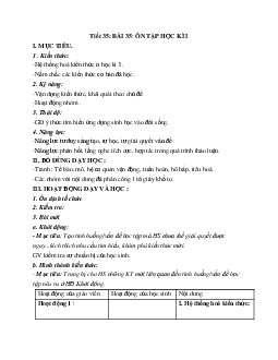 Giáo án Sinh học 8 Ôn tập học kì 1 mới nhất - CV5555