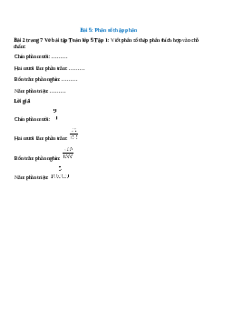  Viết phân số thập phân thích hợp vào chỗ chấm: Chín phần mười: ………