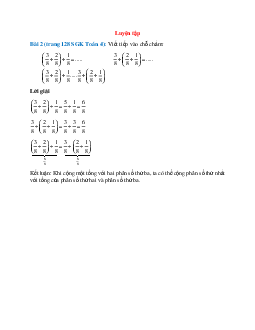 Viết tiếp vào chỗ chấm: (3/8+2/8)+1/8 = .....