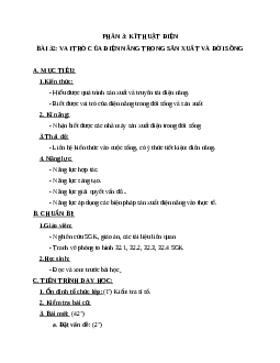 Giáo án Công Nghệ 8 Bài 32: Vai trò của điện năng trong sản xuất và đời sống mới nhất - CV5555