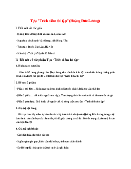 Tựa "Trích diễm thi tập" (Hoàng Đức Lương) - nội dung, dàn ý phân tích, bố cục, tóm tắt
