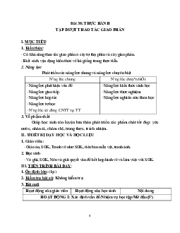 Giáo án Sinh học 9 Bài 38: Thực hành Tập dượt thao tác giao phấn mới nhất - CV5555