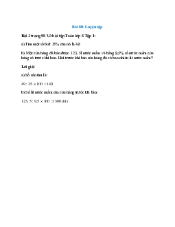 Tìm một số biết 35% của nó là 49