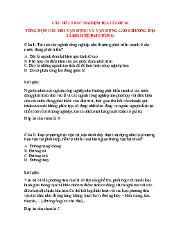 Trắc nghiệm Địa lí 10 có đáp án: Tổng hợp câu hỏi chương địa lí kinh tế đại cương