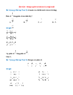 SBT Toán lớp 5 trang 4 Ôn tập: Tính chất cơ bản của phân số