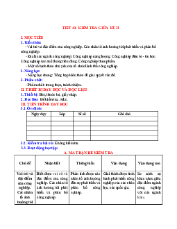 Giáo án Địa lí 10 Kiểm tra giữa học kì 2 mới nhất
