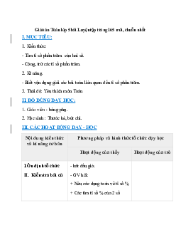Giáo án Luyện tập trang 165 (2024) mới nhất - Toán lớp 5