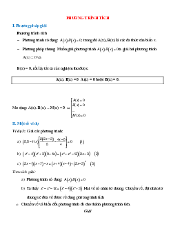 Phương trình tích - Đại số toán 8