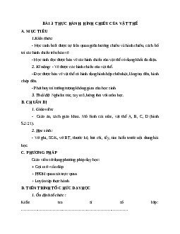 Giáo án Công Nghệ 8 Bài 3: Thực hành: Hình chiếu của vật thể mới nhất
