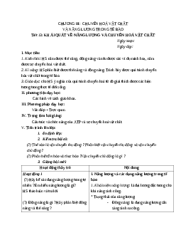 Giáo án Sinh học 10 Bài 13: Khái quát về năng lượng và chuyển hóa vật chất mới nhất – CV5512