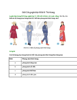 Em hãy cho biết các bộ trang phục trong Hình 9.2 thể hiện phong cách thời trang nào