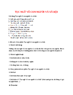 Tục ngữ về con người và xã hội – nội dung, dàn ý phân tích, bố cục, tóm tắt