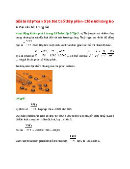 Giải SGK Toán 6 Bài 1 (Chân trời sáng tạo): Số thập phân