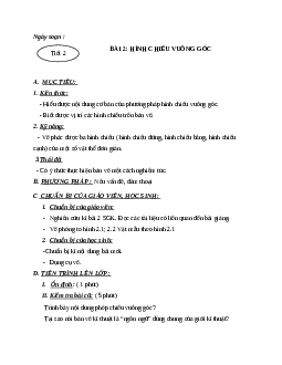 Giáo án công nghệ 11 bài 2: Hình chiếu vuông góc mới nhất