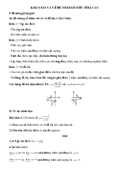 Khảo sát và vẽ đồ thị hàm hữu tỉ bậc nhất trên bậc nhất