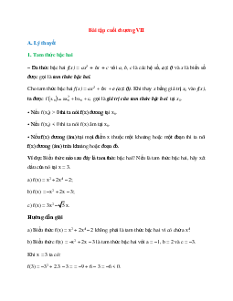 Lý thuyết Toán 10 Chương 7 (Chân trời sáng tạo 2024): Bất phương tình bậc hai một ẩn hay, chi tiết