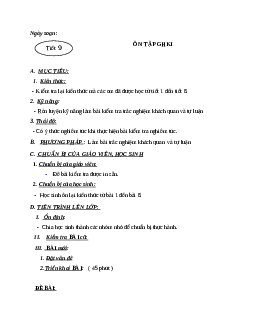 Giáo án công nghệ 11 ôn tập giữa HKI mới nhất