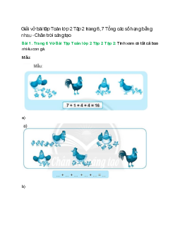 Vở bài tập Toán lớp 2 Tập 2 trang 6, 7: Tổng các số hạng bằng nhau | Chân trời sáng tạo