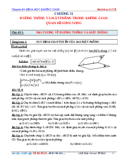 Các dạng toán đường thẳng và mặt phẳng trong không gian, quan hệ song song – bản 1