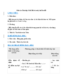 Giáo án Héc-ta (2024) mới nhất - Toán lớp 5
